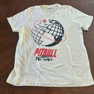 Pitbull MR Worldwide Globe T Shirt White Natural XL Official Shirt